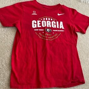 NIKE UGA National Champions T Shirt Size Kids L